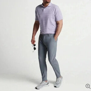 Peter Millar Stylish  Functional Lightweight Navy Striped Polo Performance top M